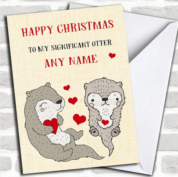 Funny Significant Otter Husband Wife Personalized Christmas Card