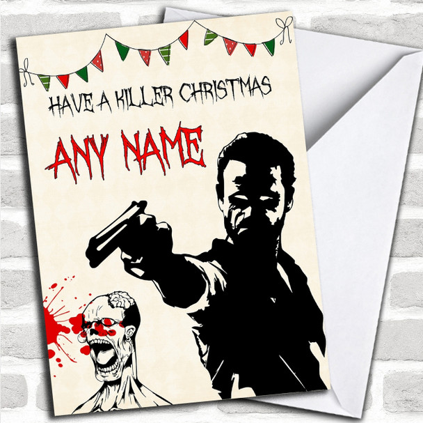 Killer Rick Grimes The Walking Dead Personalized Christmas Card