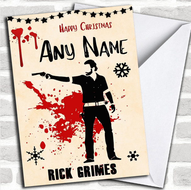 Rick Grimes The Walking Dead Personalized Christmas Card