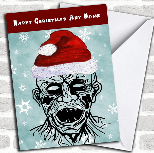 Scary Horror Zombie Personalized Christmas Card