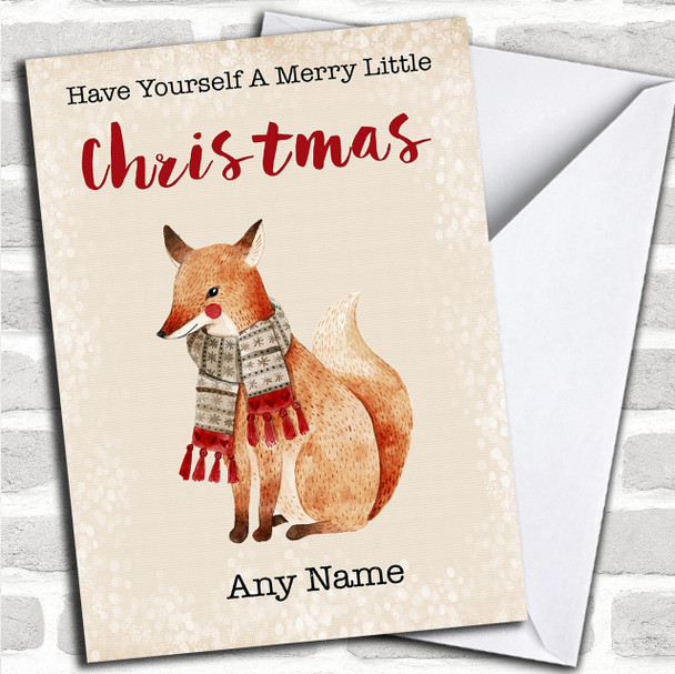 Merry Little Christmas Fox Personalized Christmas Card