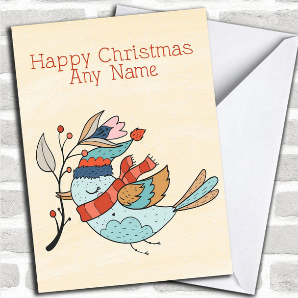 Autumn Bird Personalized Christmas Card