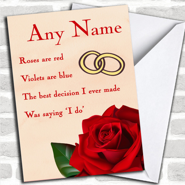 Best Thing Saying I Do Anniversary Personalized Card