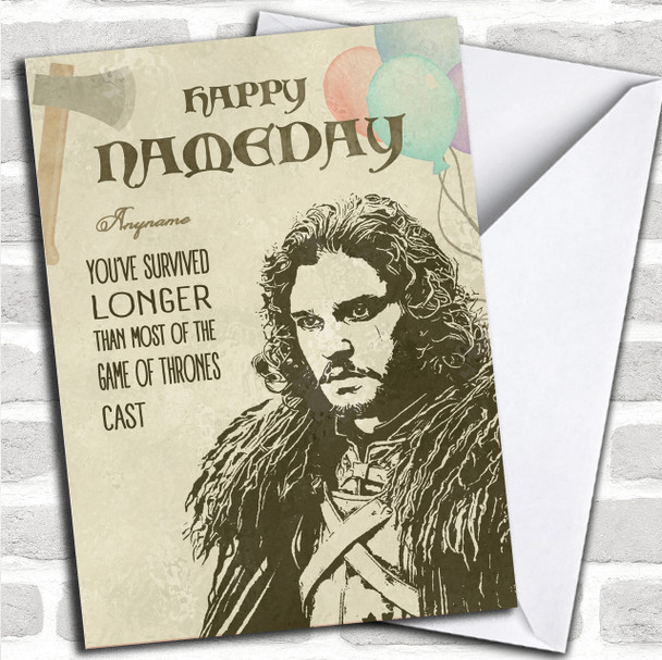 Got Jon Snow Name Day Game Of Thrones Birthday Personalized Card