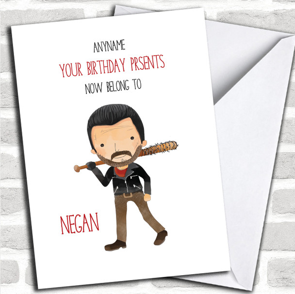 The Walking Dead Negan Presents Birthday Personalized Card