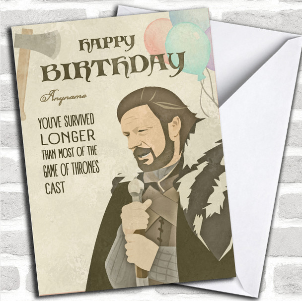 Got Ned Stark Game Of Thrones Birthday Personalized Card