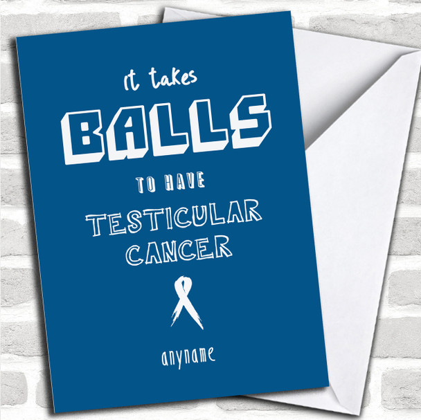 Cancer Balls Man Testicular Personalized Card