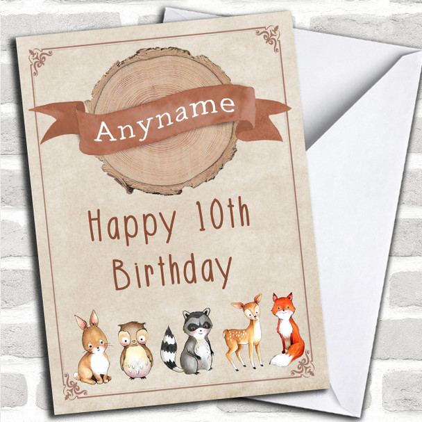 Cute Baby Woodland Animal Children's Birthday Personalized Card