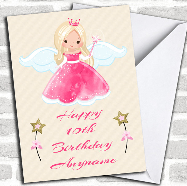 Pink Fairy Princess Girls Children's Birthday Personalized Card