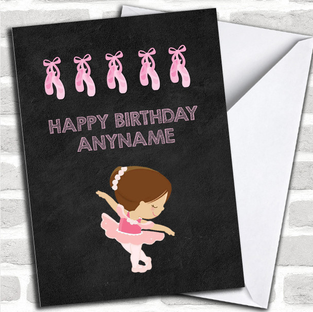 Chalk Pink Ballet Children's Birthday Personalized Card