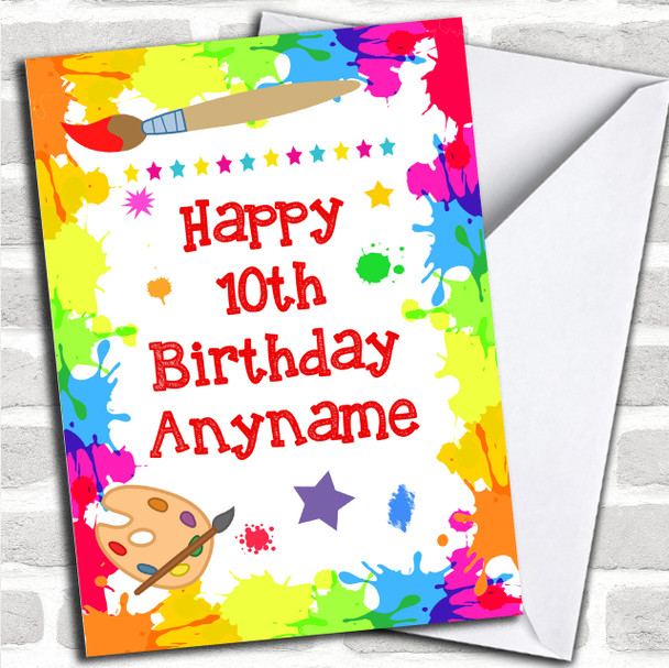 Paint Splats Art Children's Birthday Personalized Card