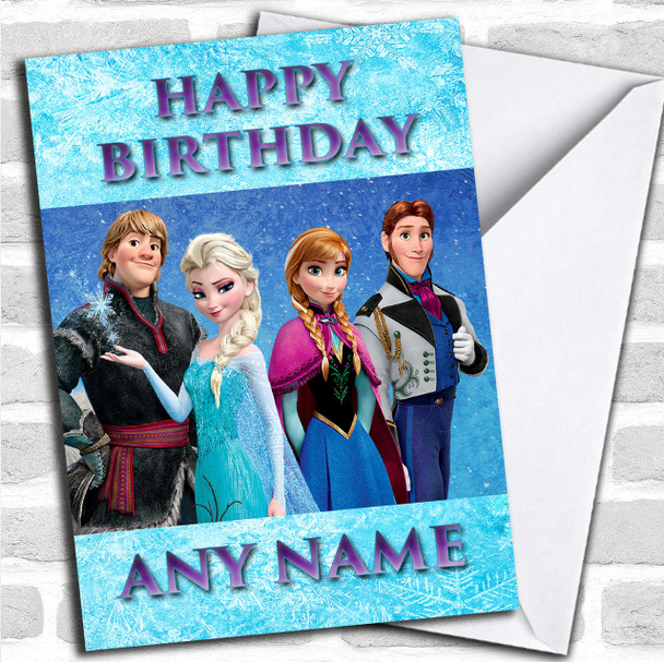 Hans Kristoff Anna & Elsa Frozen Personalized Birthday Card