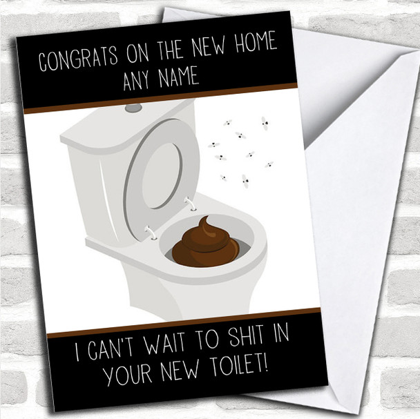 Funny Poo In Toilet New Home Personalized Card