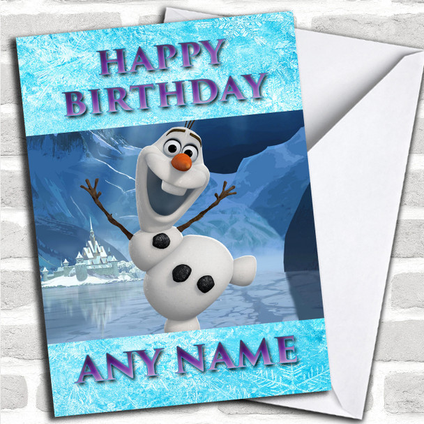 Frozen Snowman Olaf Personalized Birthday Card