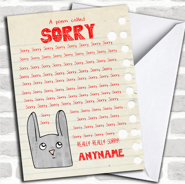 Funny Poem Sorry Personalized Card