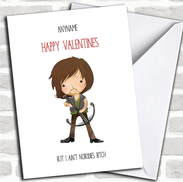 The Walking Dead Cartoon Daryl Valentines Personalized Card