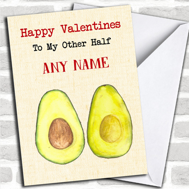 Funny Avocado Other Half Valentines Personalized Card