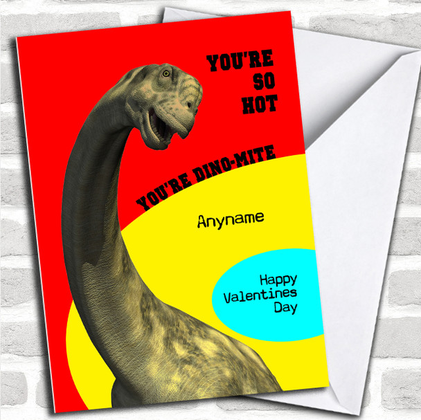 Funny Dinosaur Dinomite Valentines Personalized Card