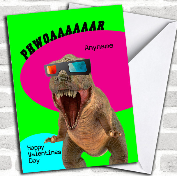 Funny Dinosaur T-Rex Valentines Personalized Card