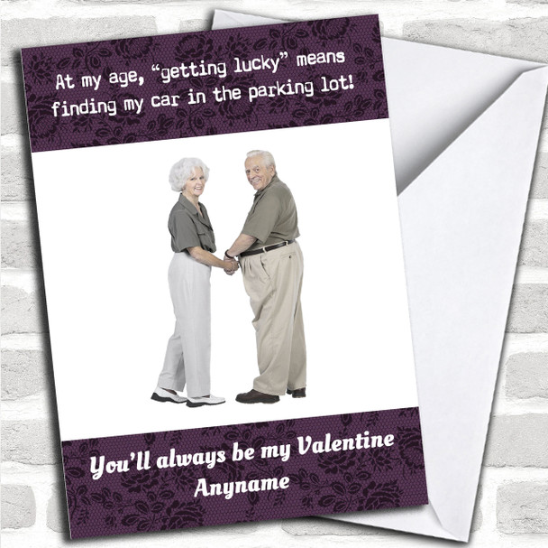 Funny Getting Lucky Valentines Personalized Card