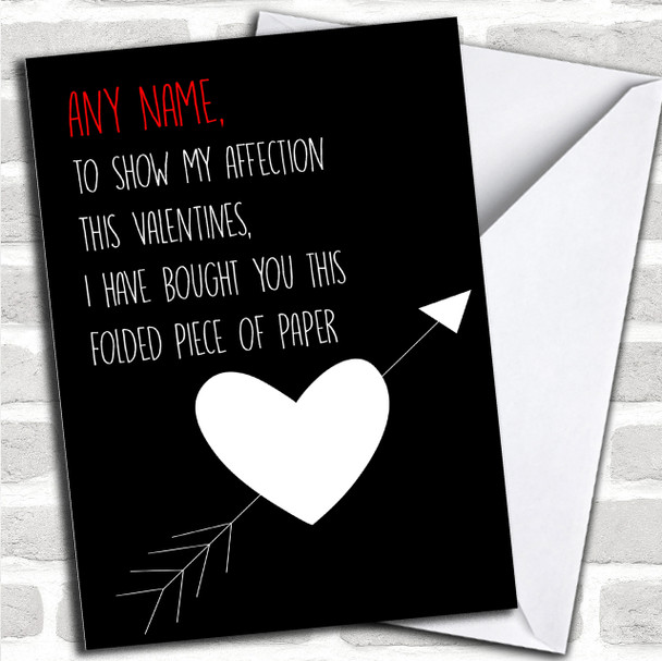 Funny Folded Paper Valentines Personalized Card