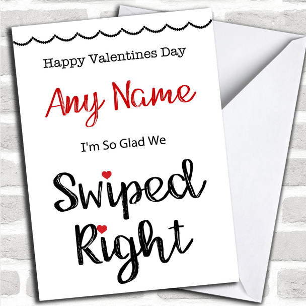 Funny Swiped Right Valentines Personalized Card