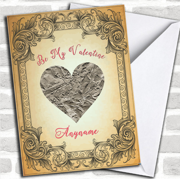 Love Heart Vintage Valentines Personalized Card