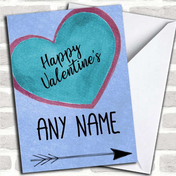 Pretty Hearts Blue Valentines Personalized Card