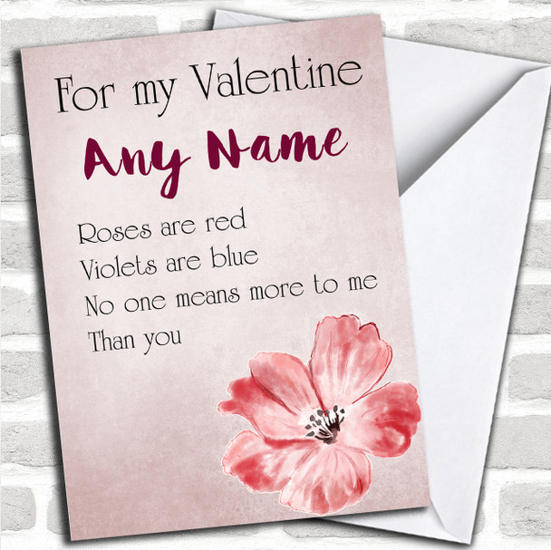 Roses Are Red Poem Valentines Personalized Card