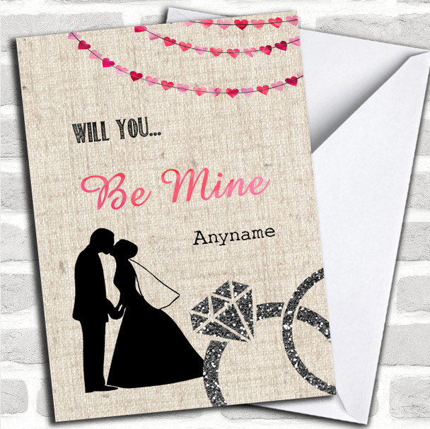 Will You Be Mine Valentines Personalized Card