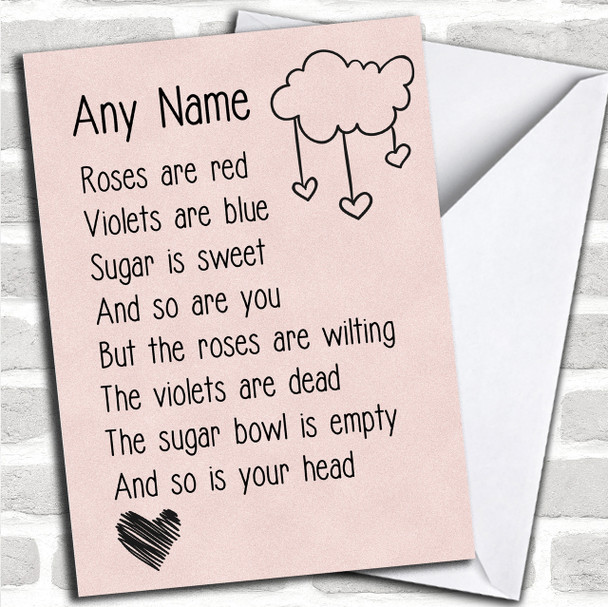 Funny Air Head Valentines Personalized Card