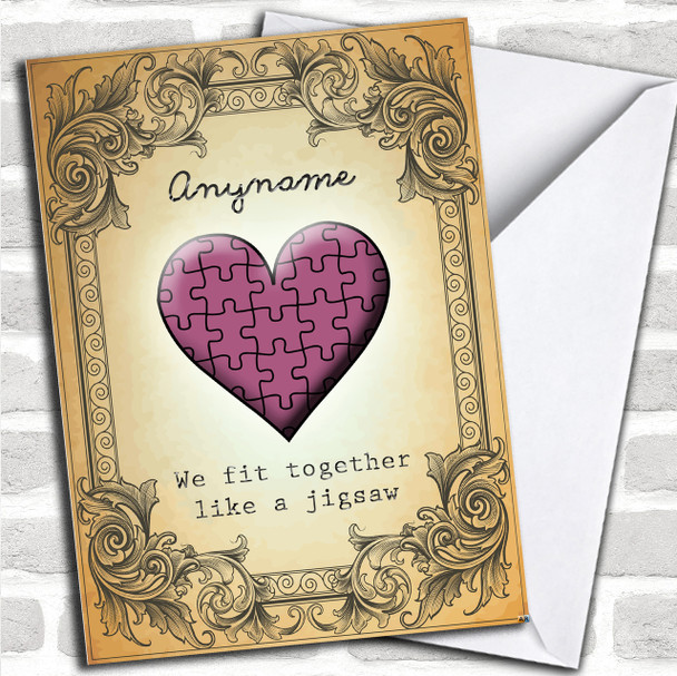 Jigsaw Valentines Personalized Card