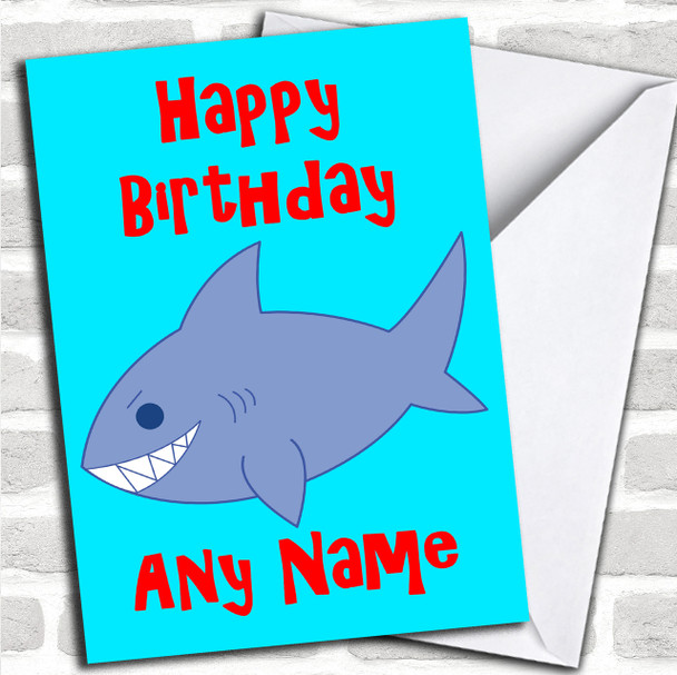 Shark Cartoon Personalized Birthday Card