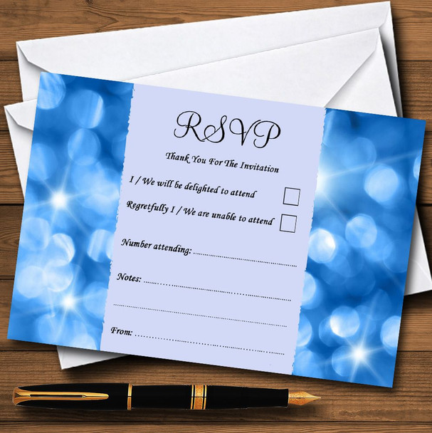 Blue Lights Personalized RSVP Cards