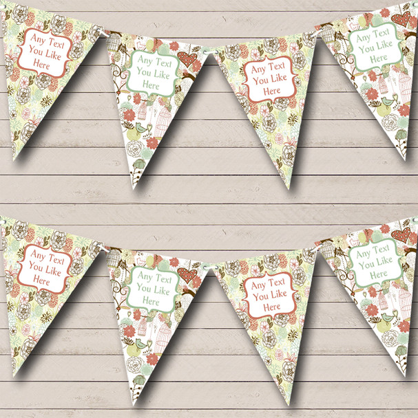 Birdcage Floral Personalized Wedding Anniversary Party Bunting Flag Banner Birdcage Floral Personalized Wedding Anniversary Party Bunting Flag Banner
