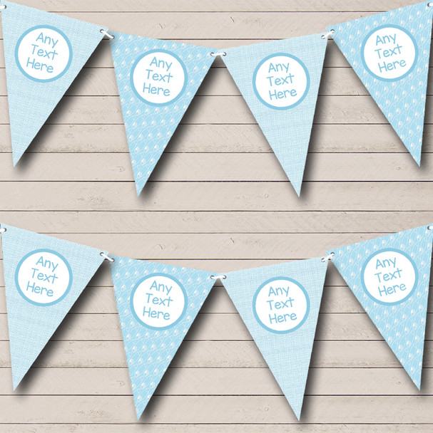 Nappy Pins Blue Personalized Baby Shower Bunting Flag Banner
