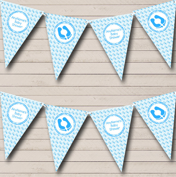 Blue Dolphin Personalized Baby Shower Bunting Flag Banner