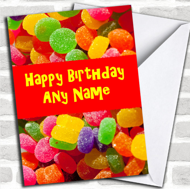 Jelly Tots Sweets Personalized Birthday Card