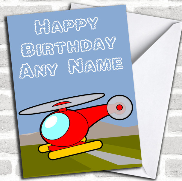 Red Helicopter Personalized Birthday Card