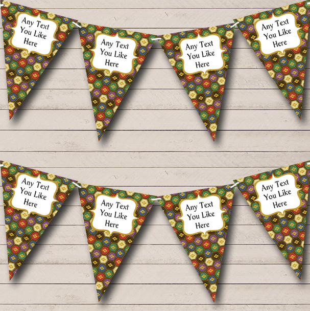 Retro Pattern Personalized Birthday Party Bunting Flag Banner