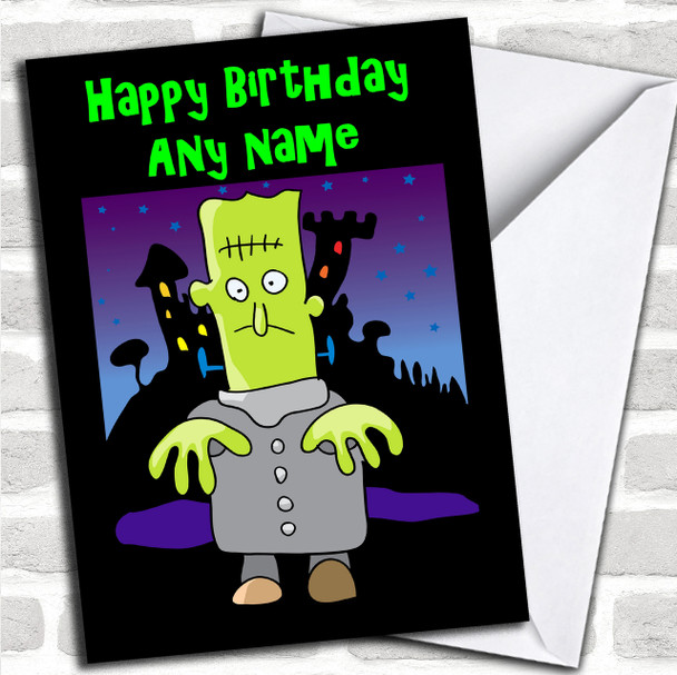Frankenstein Cartoon Personalized Birthday Card