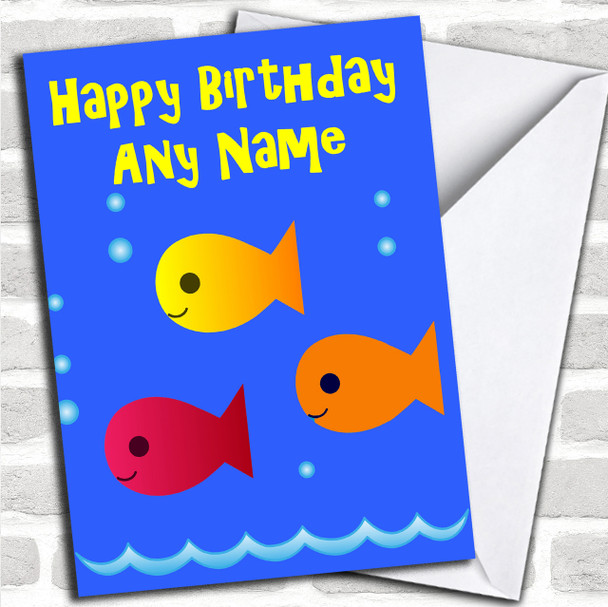 Cartoon Fish Personalized Birthday Card