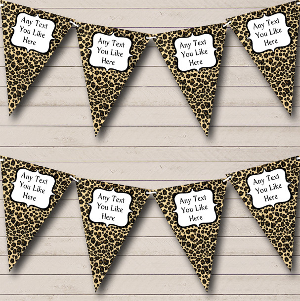 Leopard Print Personalized Birthday Party Bunting Flag Banner