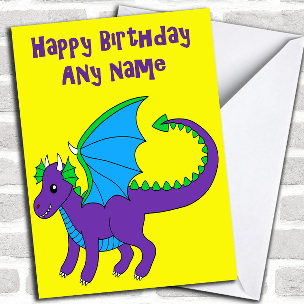 Purple Dragon Personalized Birthday Card