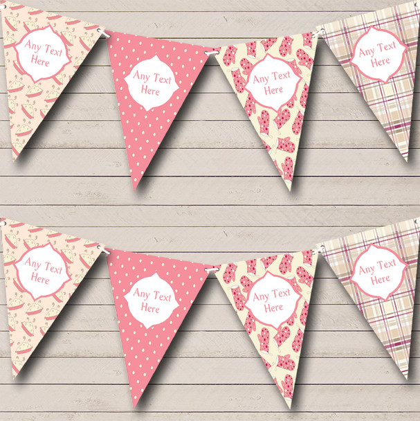 Cute Cake Baking Check Spots Personalized Birthday Party Bunting Flag Banner
