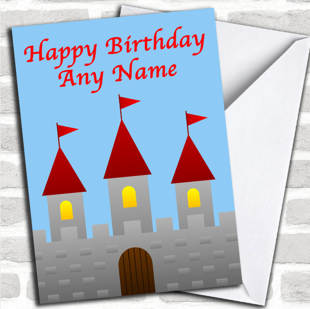 Blue Castle Personalized Birthday Card