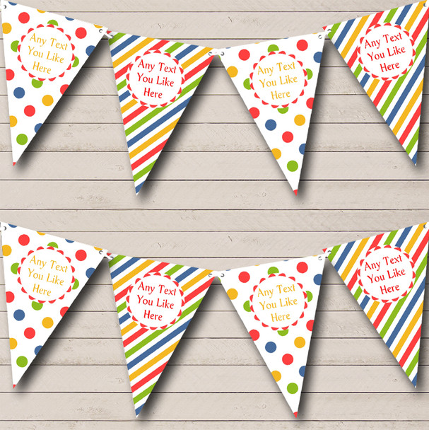 Yellow Blue Green Red Personalized Carnival Fete Street Party Bunting Flag Banner