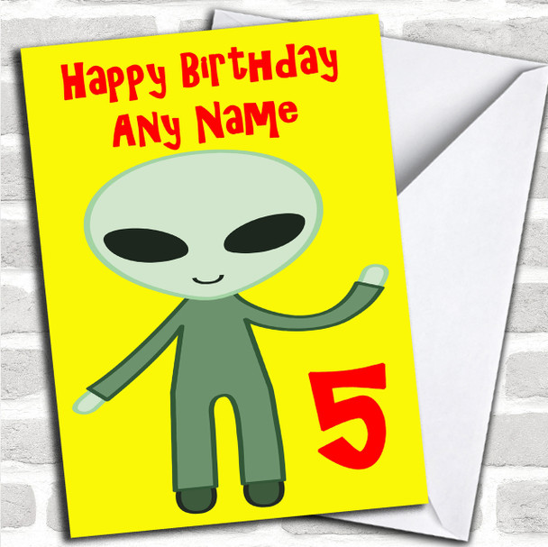 Alien Cartoon Personalized Birthday Card