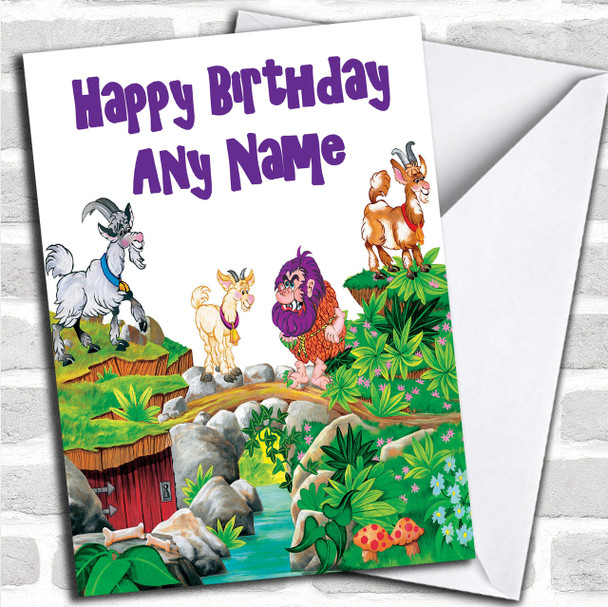 Billy Goats Gruff Personalized Birthday Card