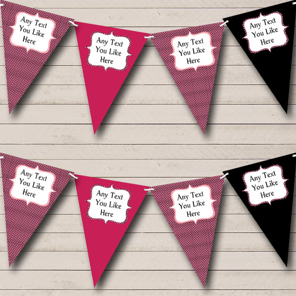 Pink Spotty Personalized Carnival Fete Street Party Bunting Flag Banner